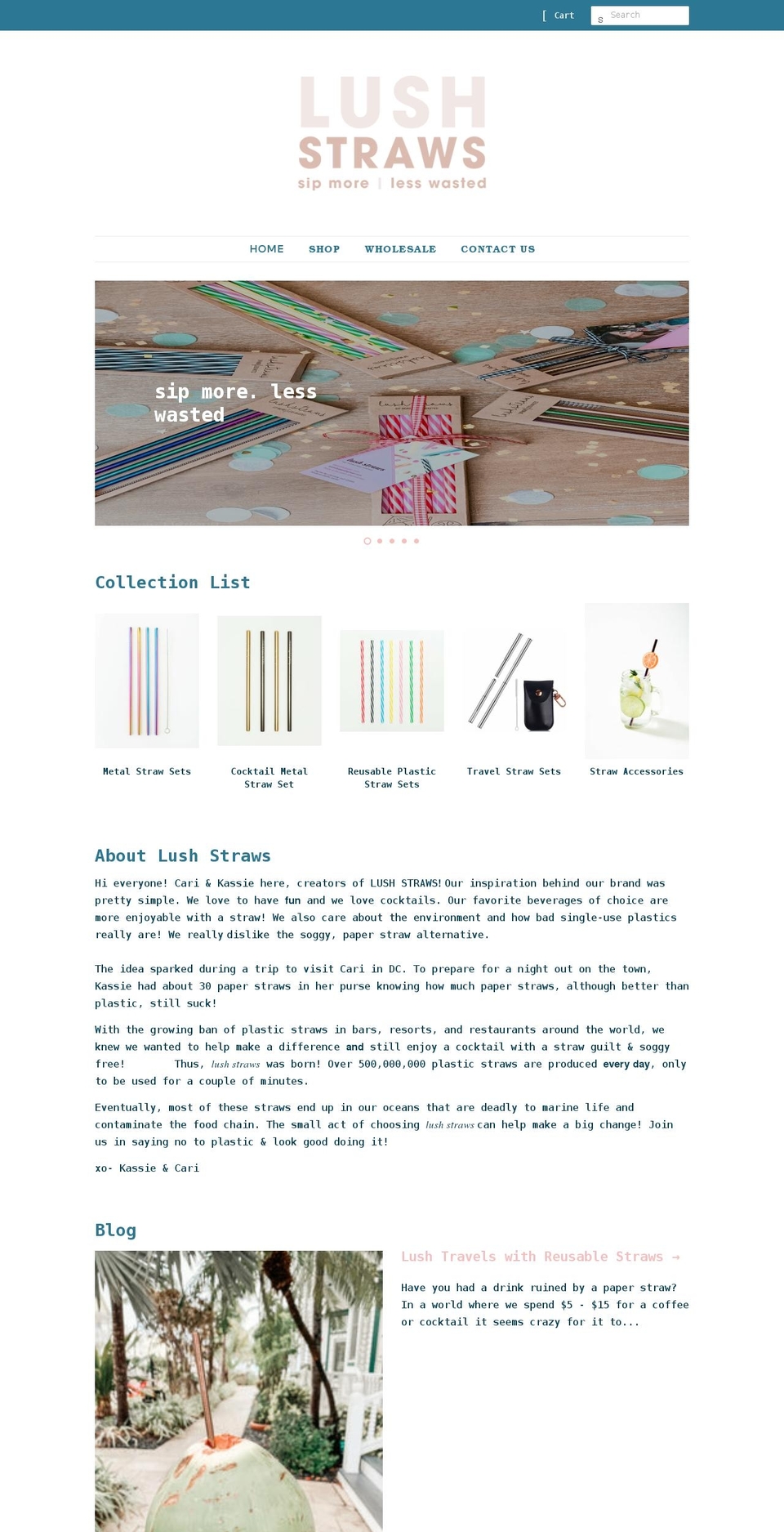 lushstraws.com shopify website screenshot