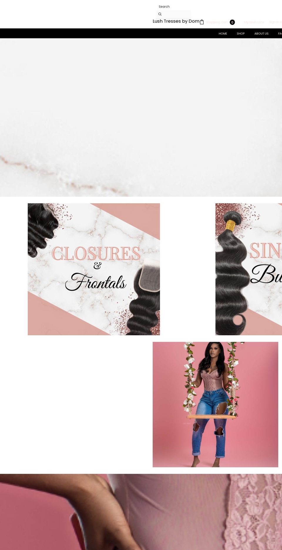 lushtresses.com shopify website screenshot