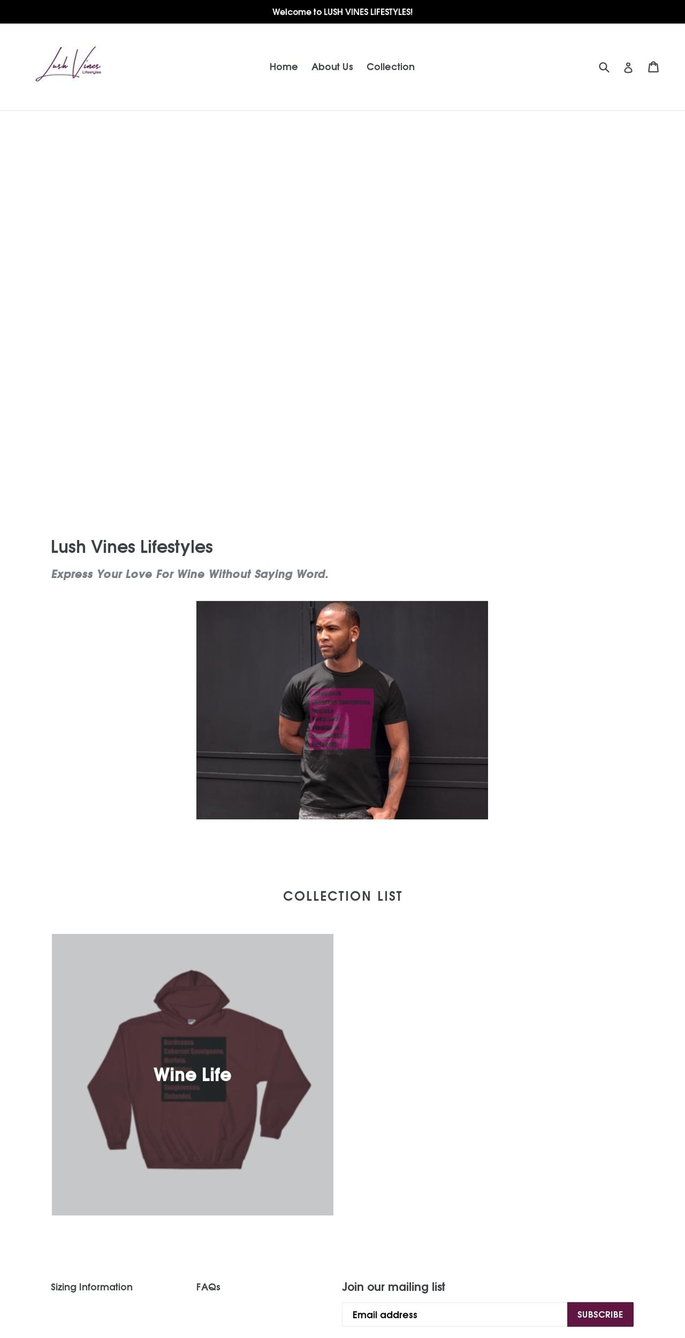 lushvineslifestyles.com — Shopify storefront screenshot