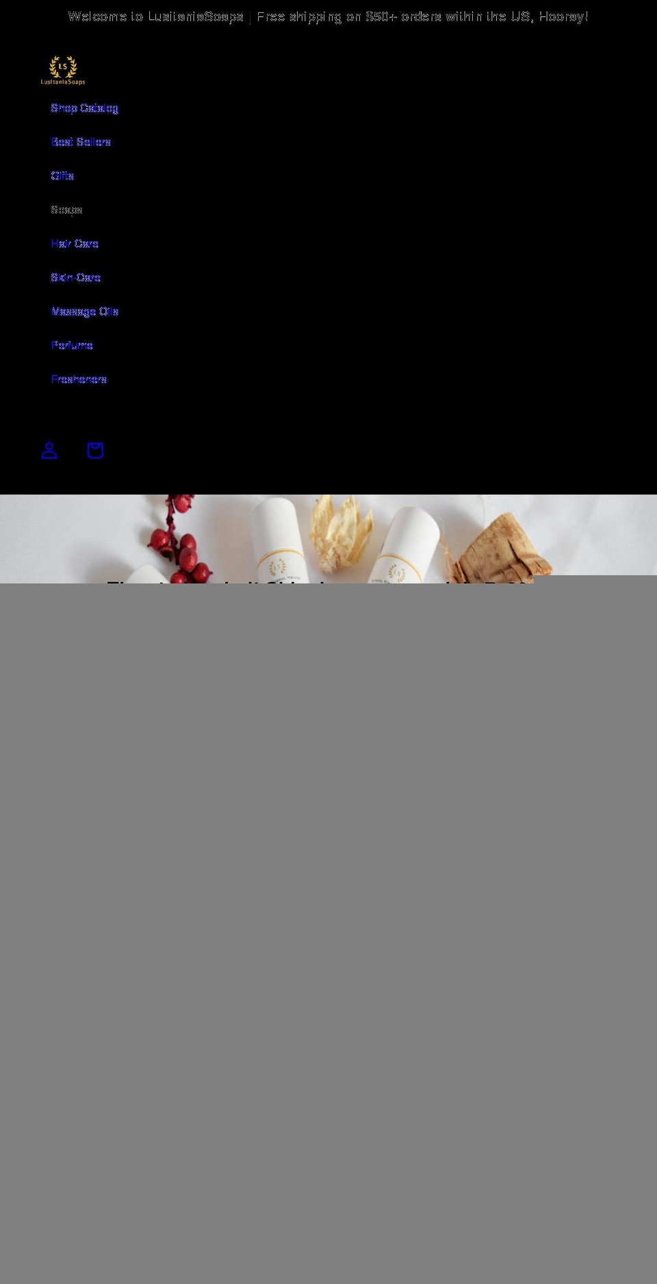 lusitaniasoaps.com shopify website screenshot