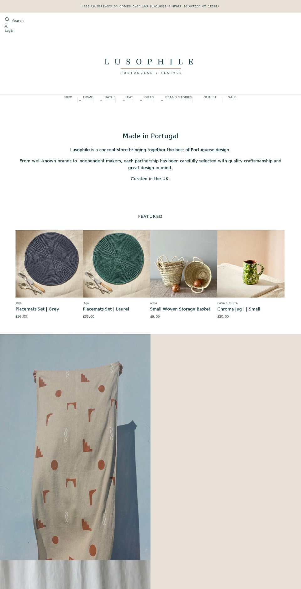 lusophile.co.uk shopify website screenshot