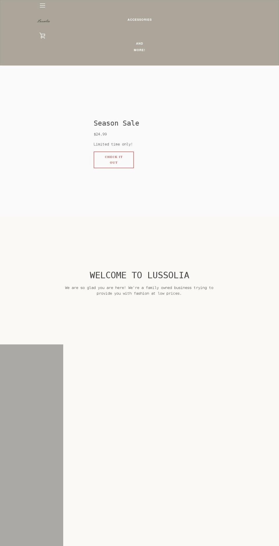 lussolia.com shopify website screenshot