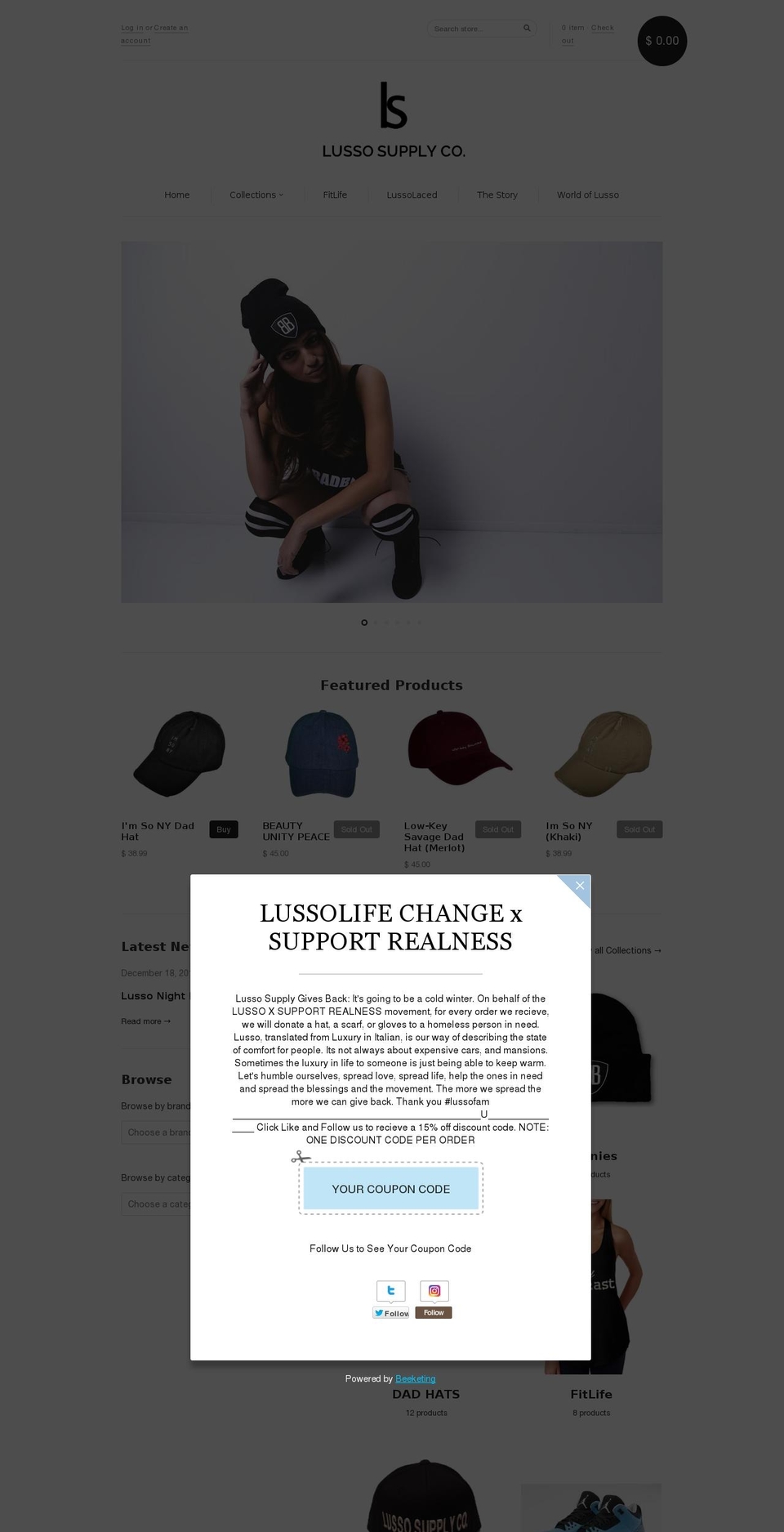 lussosupply.com shopify website screenshot