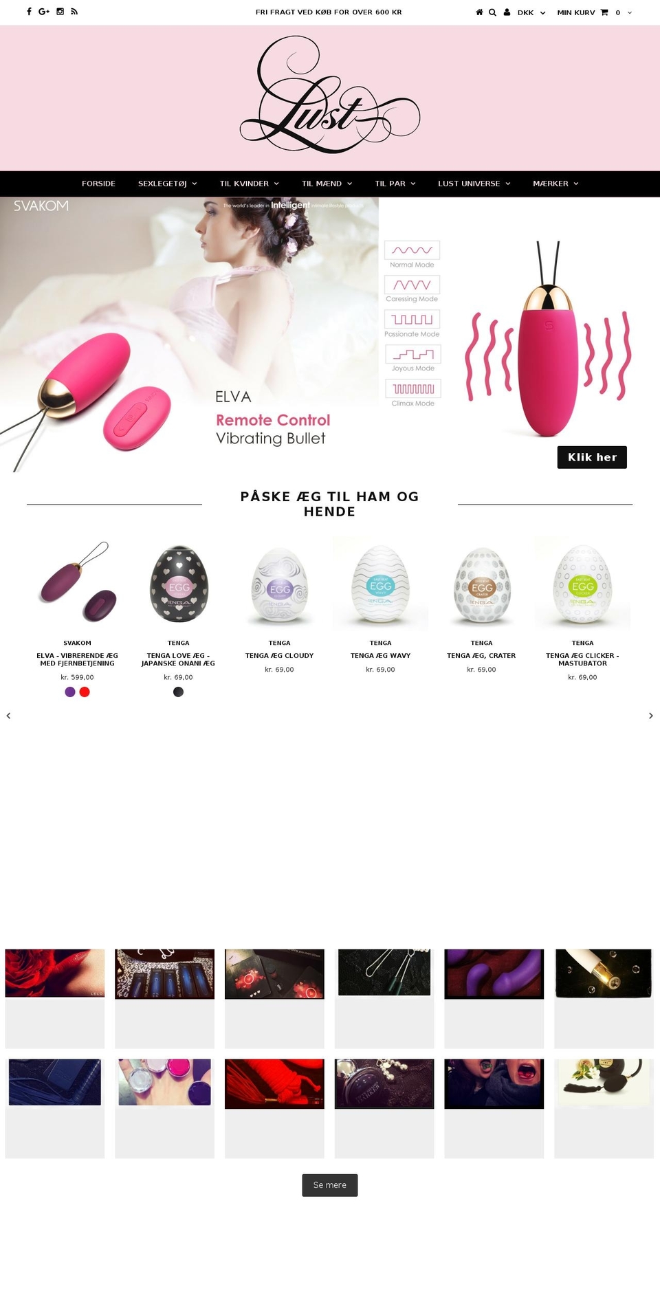 lust.dk shopify website screenshot
