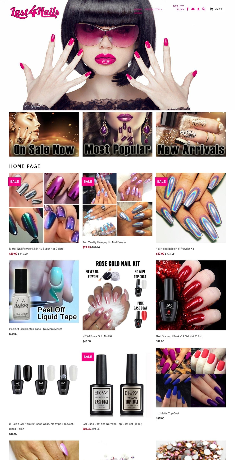 lust4nails.com — Shopify storefront screenshot