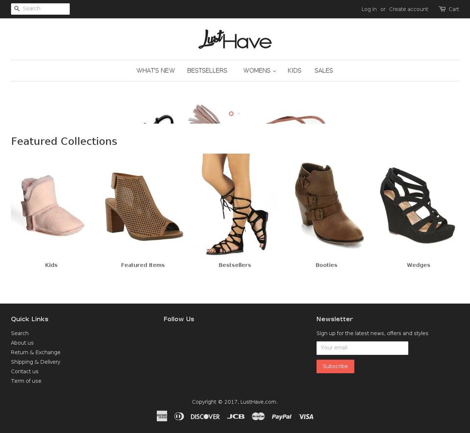 lusthave.com shopify website screenshot