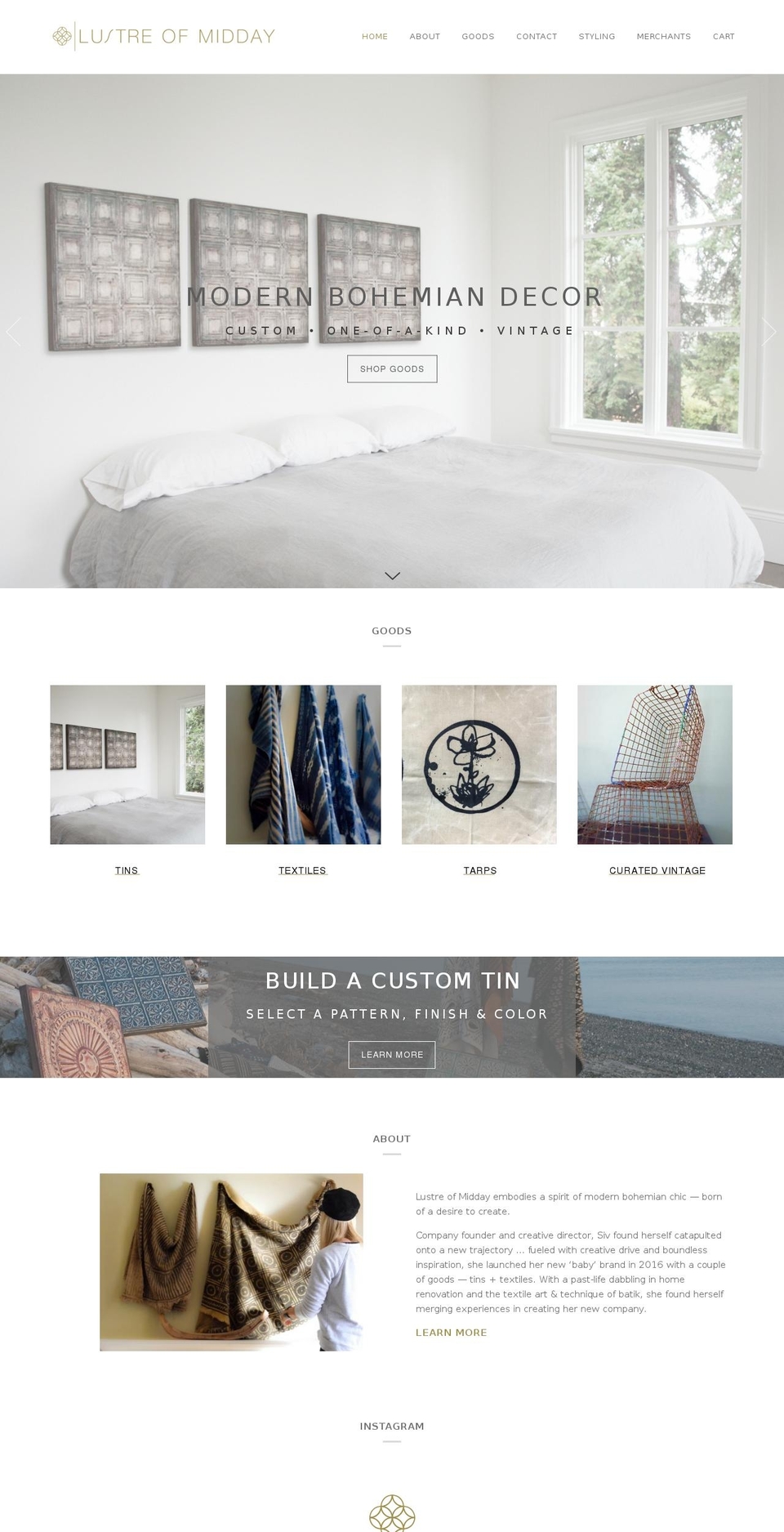 lustreofmidday.com shopify website screenshot
