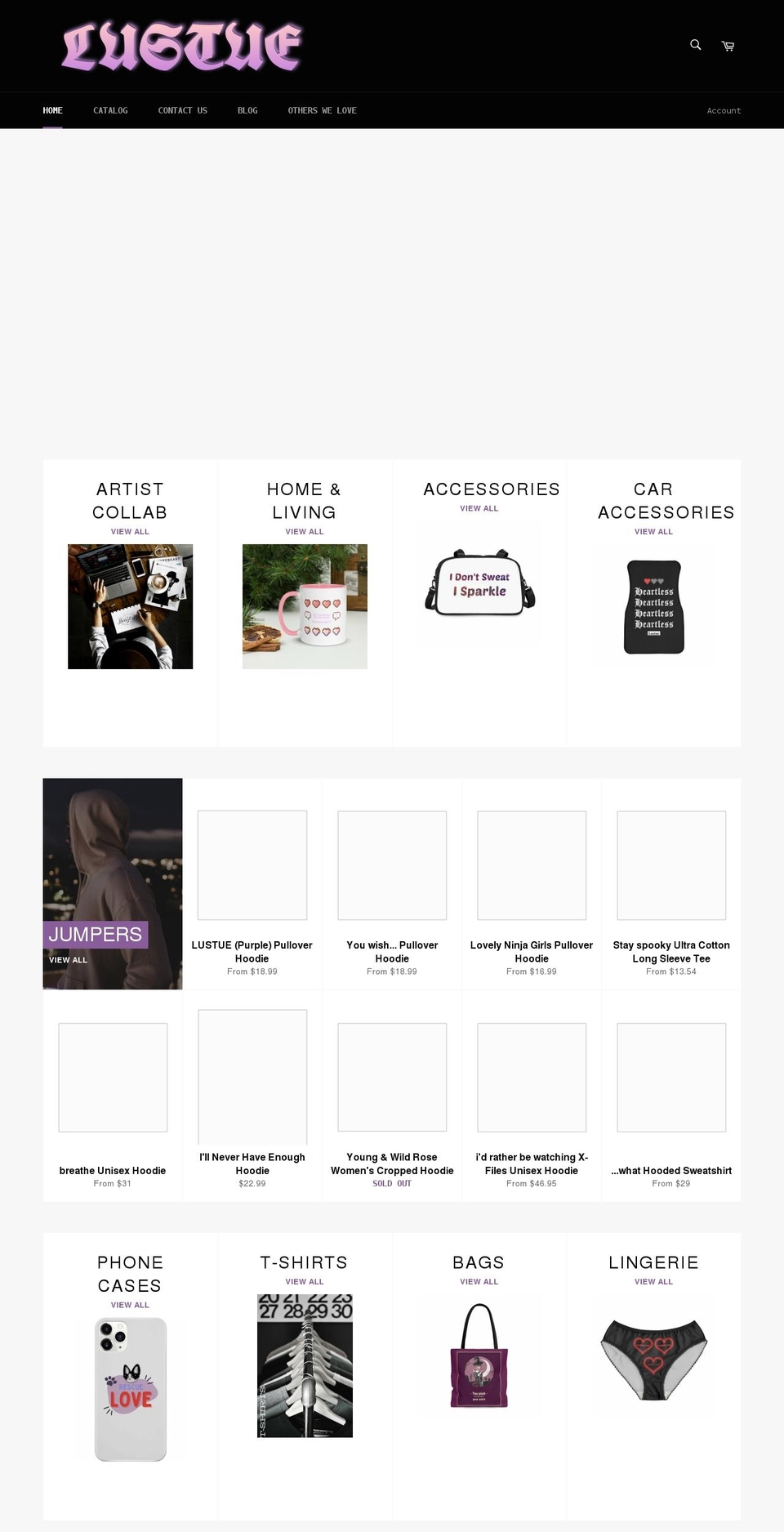 lustue.store shopify website screenshot