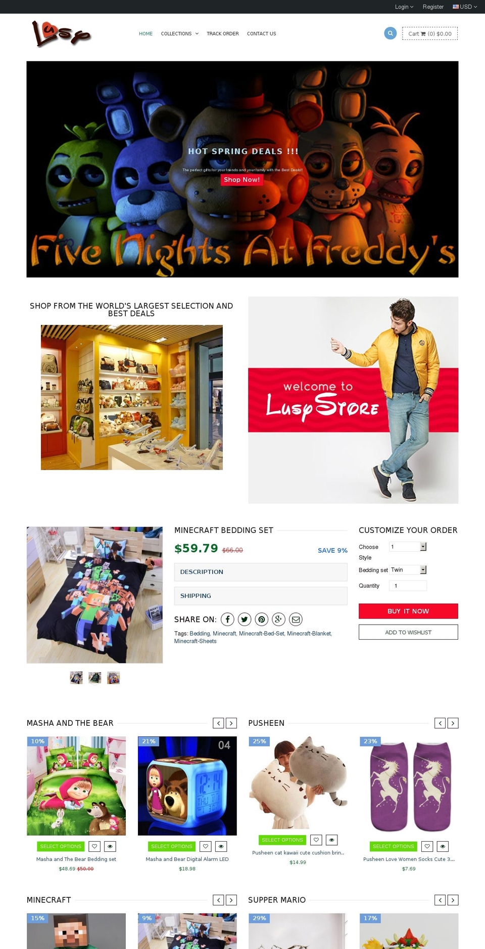 lusystore.com shopify website screenshot