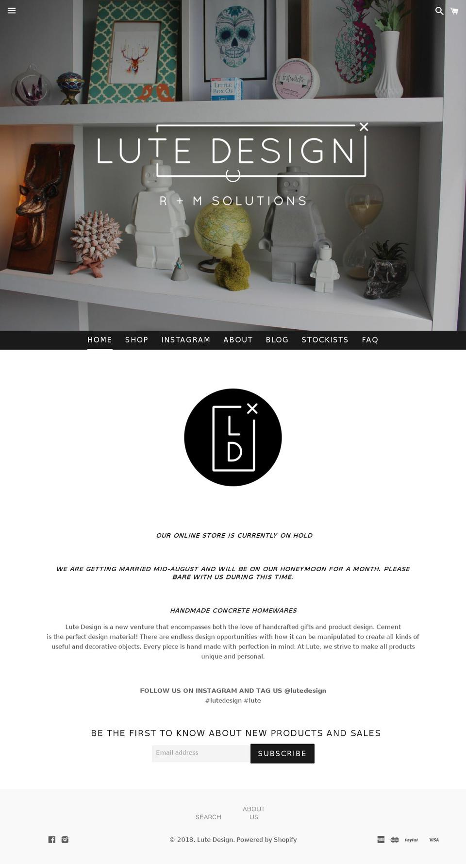 lutedesign.com — Shopify storefront screenshot
