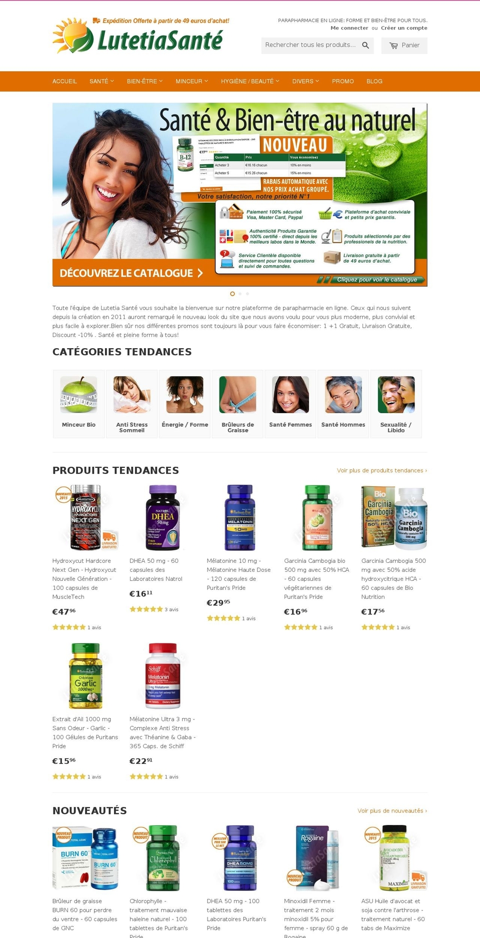 lutetiasante.com shopify website screenshot