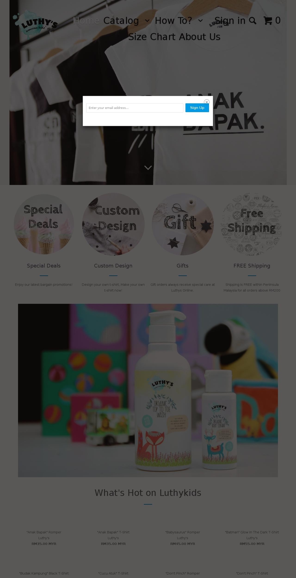 luthykids.com shopify website screenshot