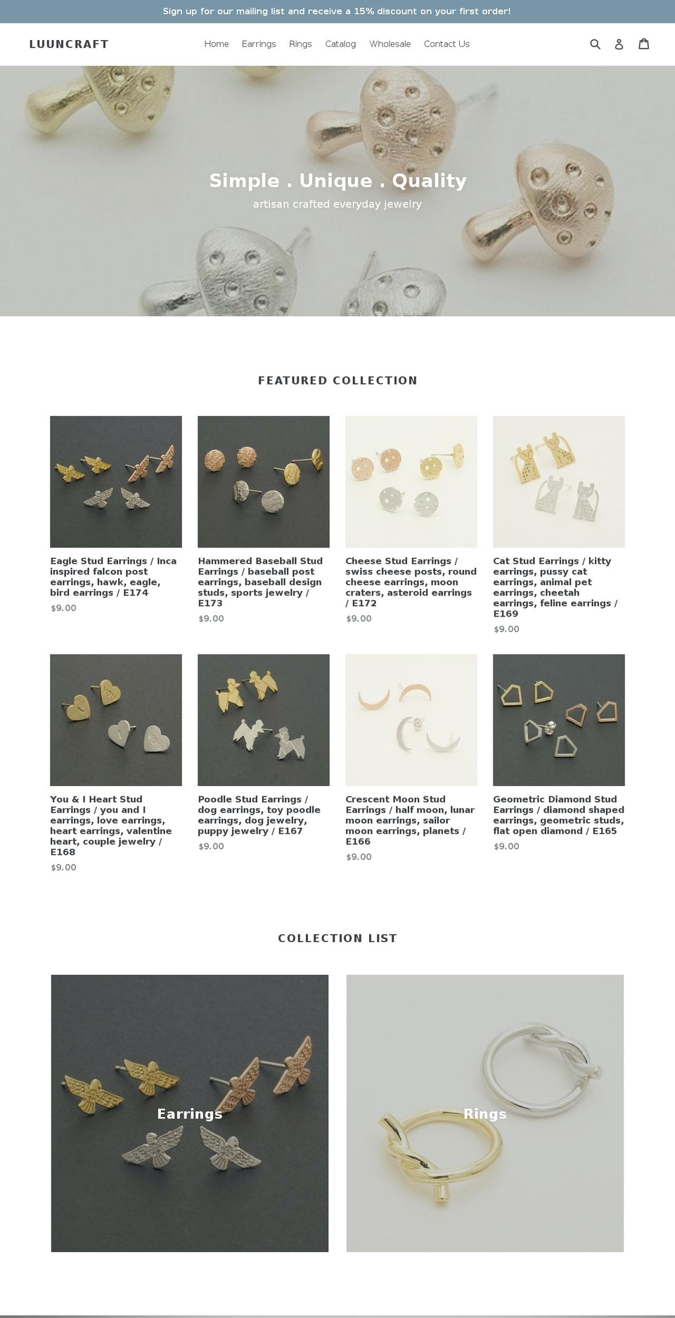 luuncraft.com shopify website screenshot