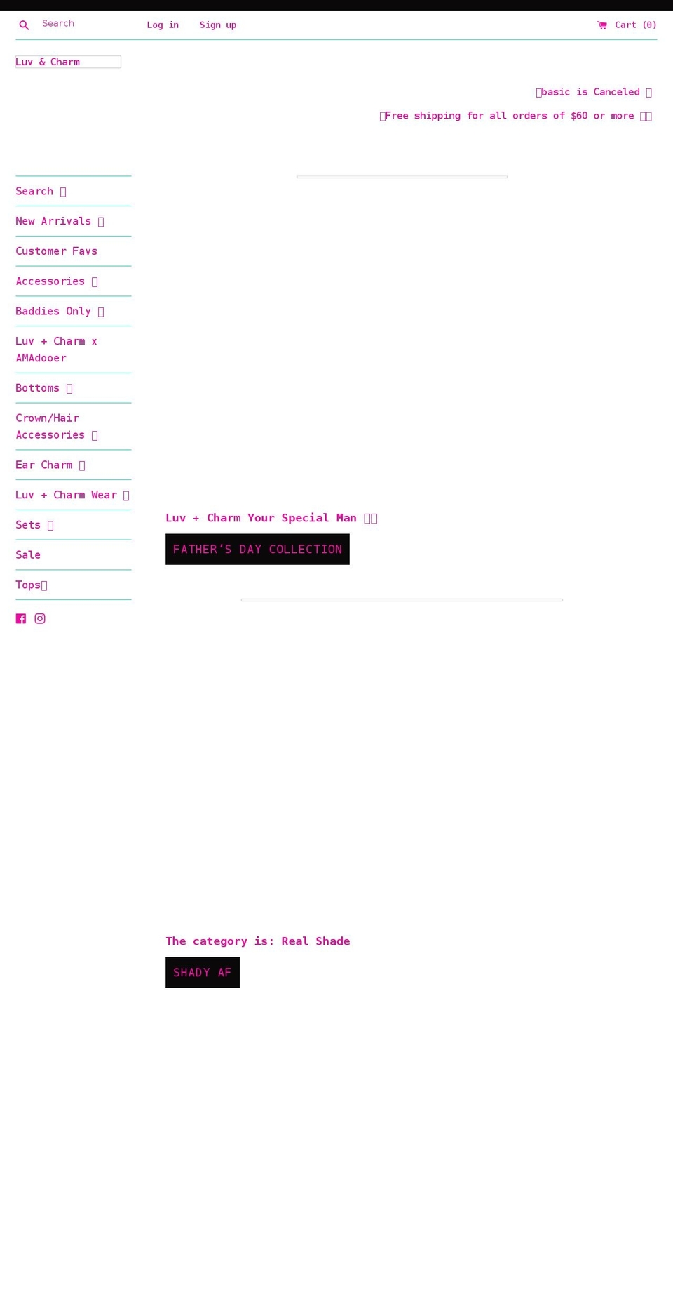 luvandcharm.com shopify website screenshot