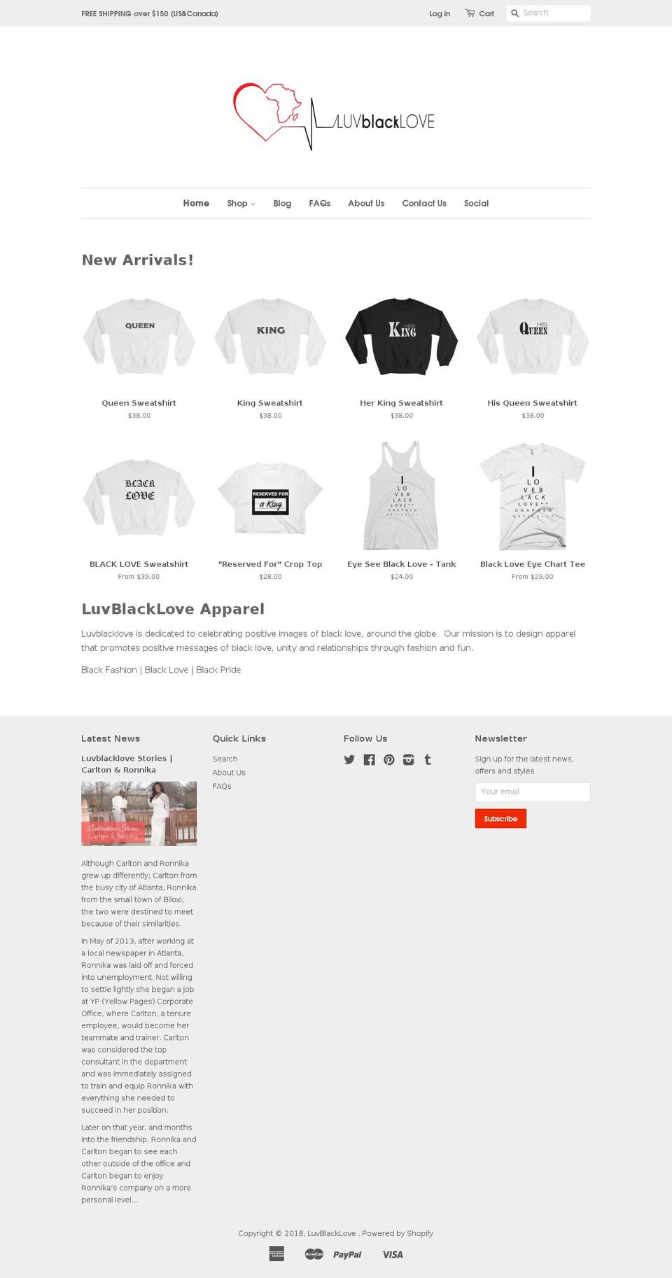 luvblacklove.net shopify website screenshot