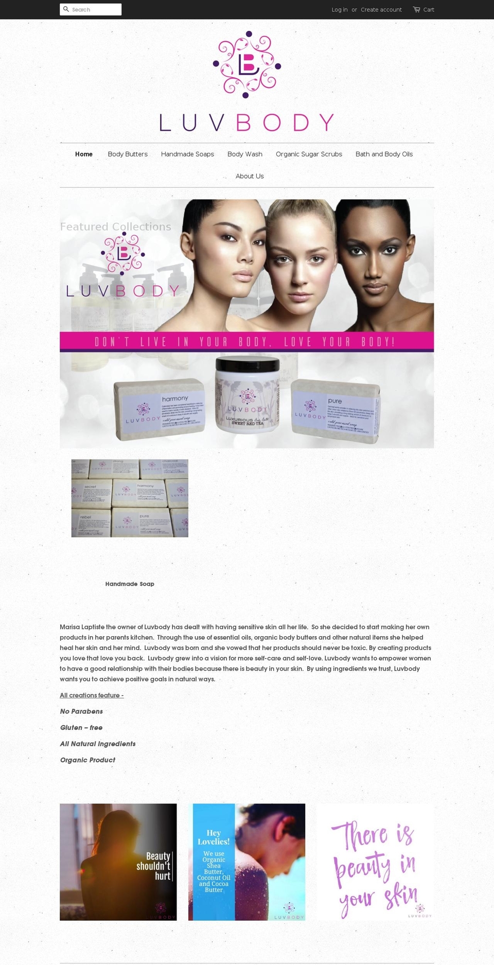 qeretail Shopify theme site example luvbodybeauty.com