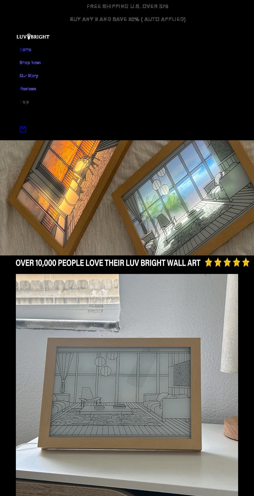 luvbright.com shopify website screenshot