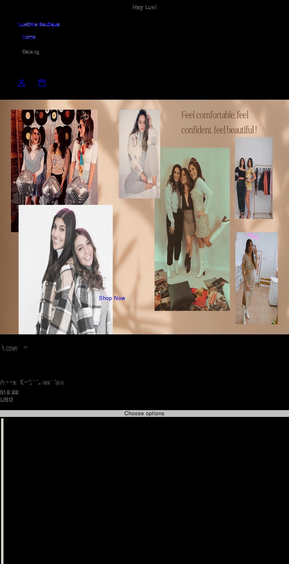luvchicboutique.com shopify website screenshot