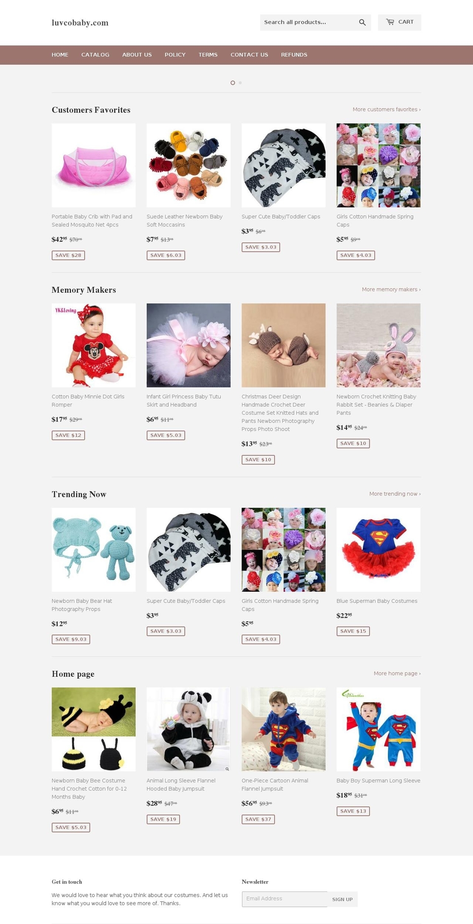 luvcobaby.com — Shopify storefront screenshot