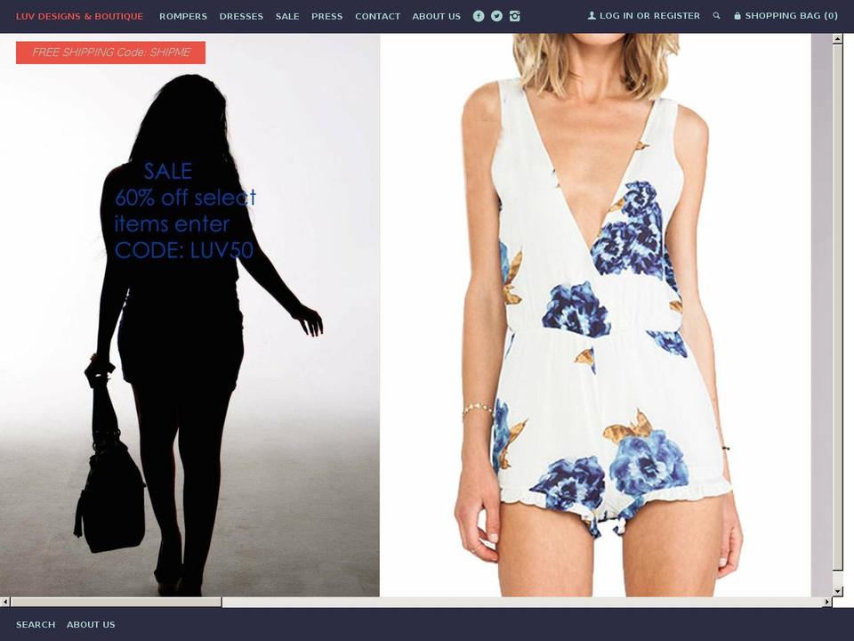 luvdesigns.com — Shopify storefront screenshot