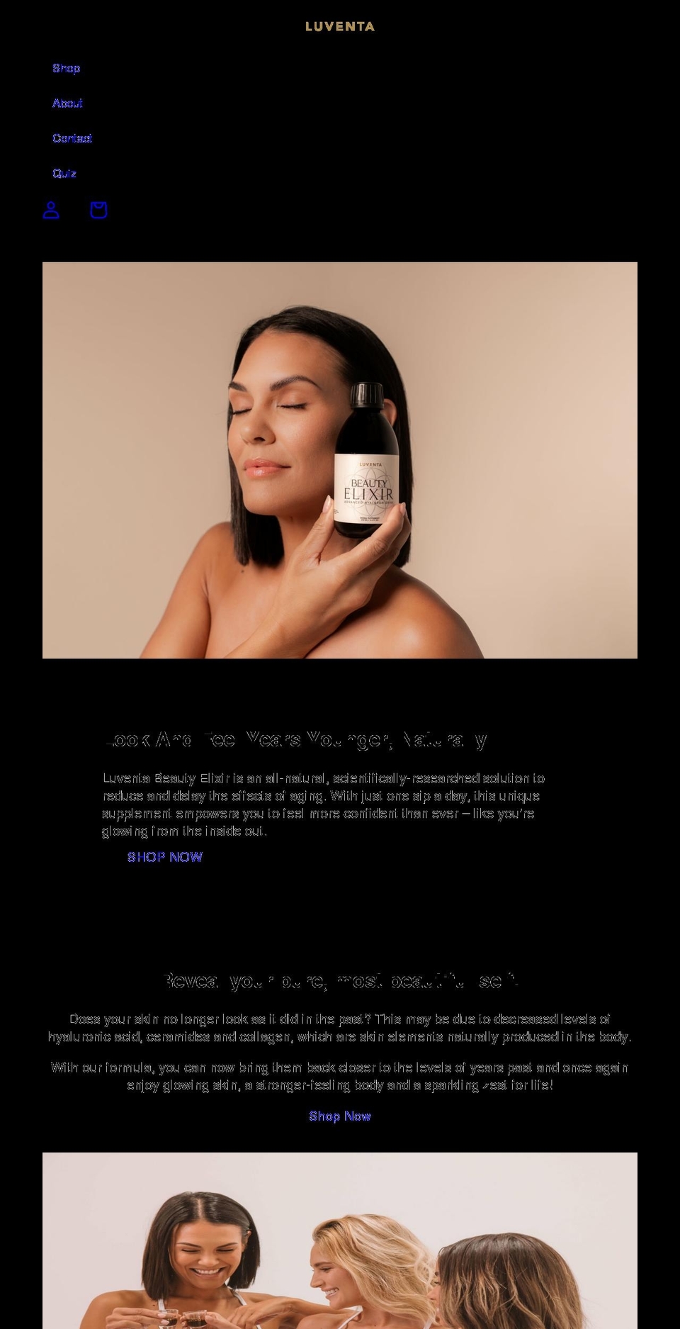 luventa.net shopify website screenshot