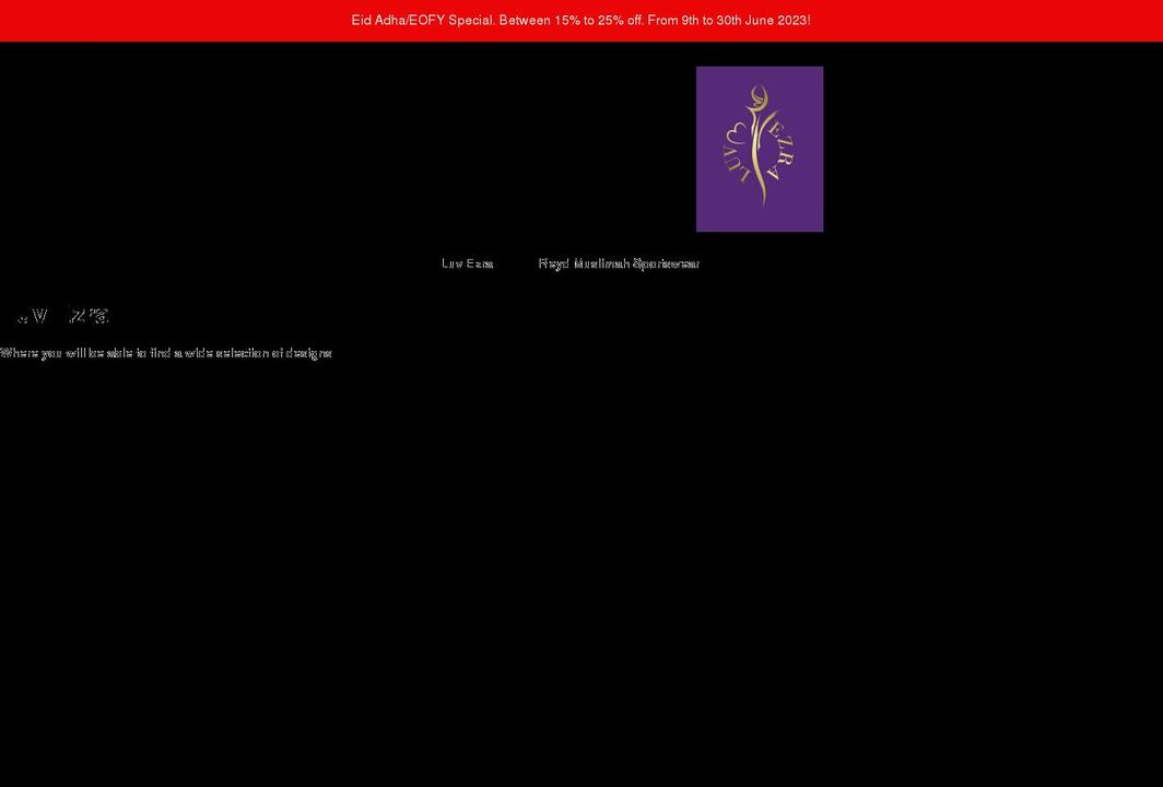 luvezra.com shopify website screenshot