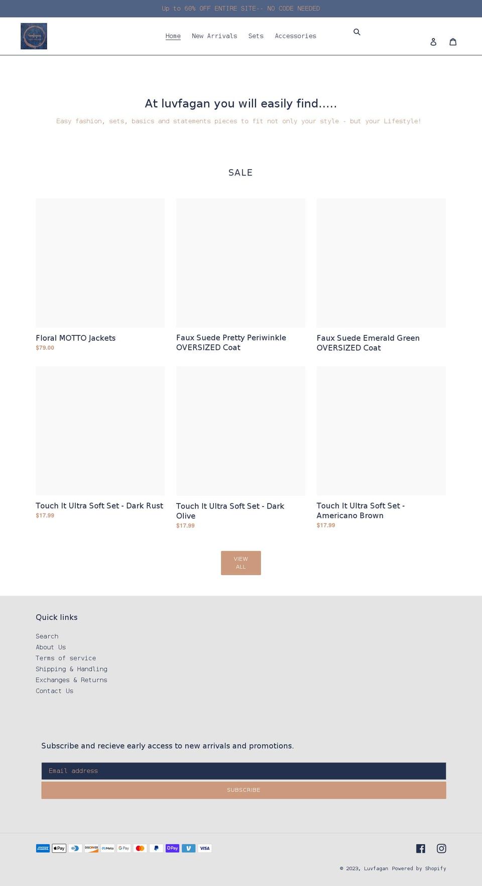 luvfagan.com shopify website screenshot