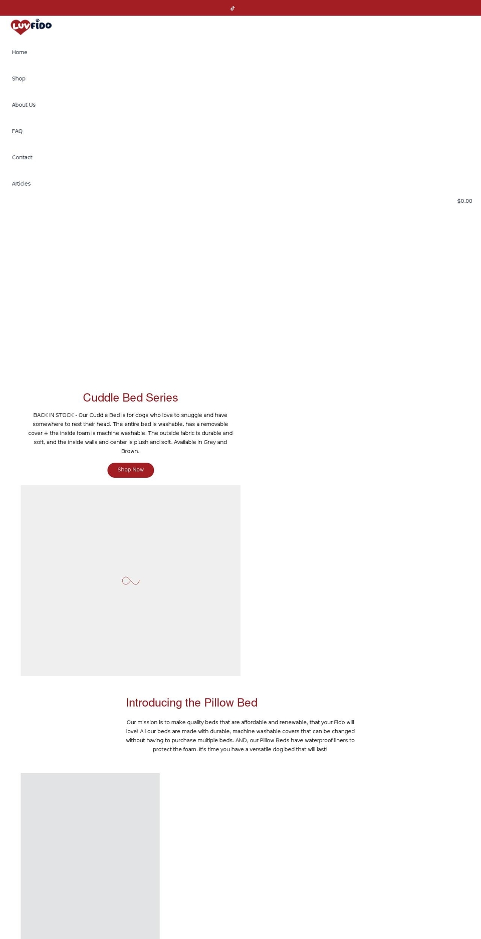 luvfido.com shopify website screenshot