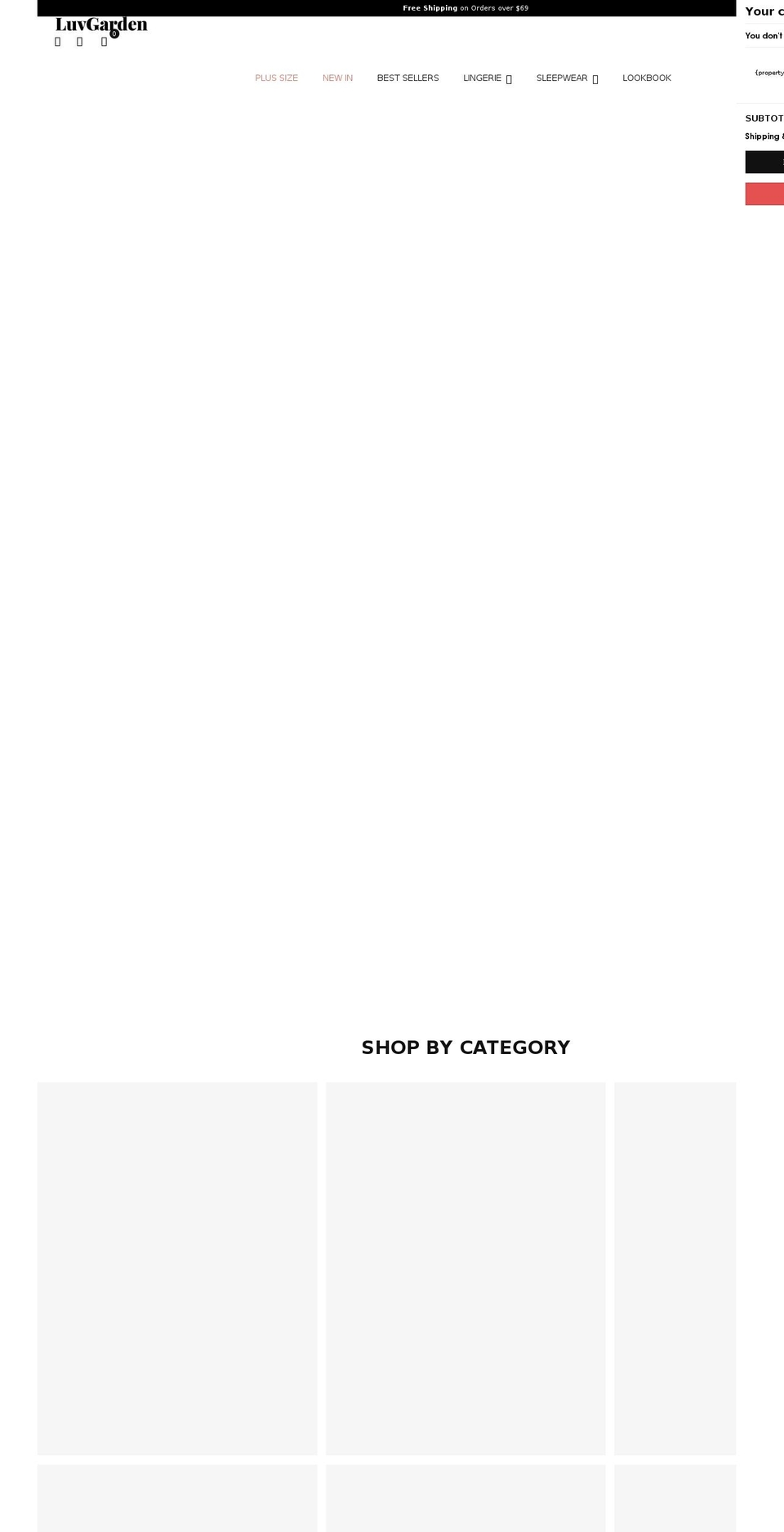 luvgarden.com shopify website screenshot