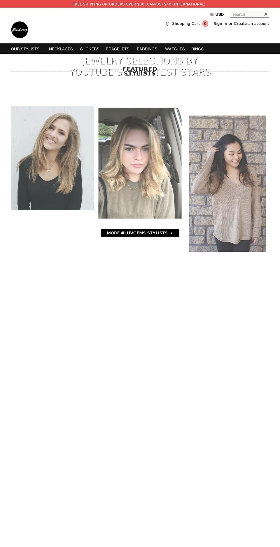 luvgems.com shopify website screenshot