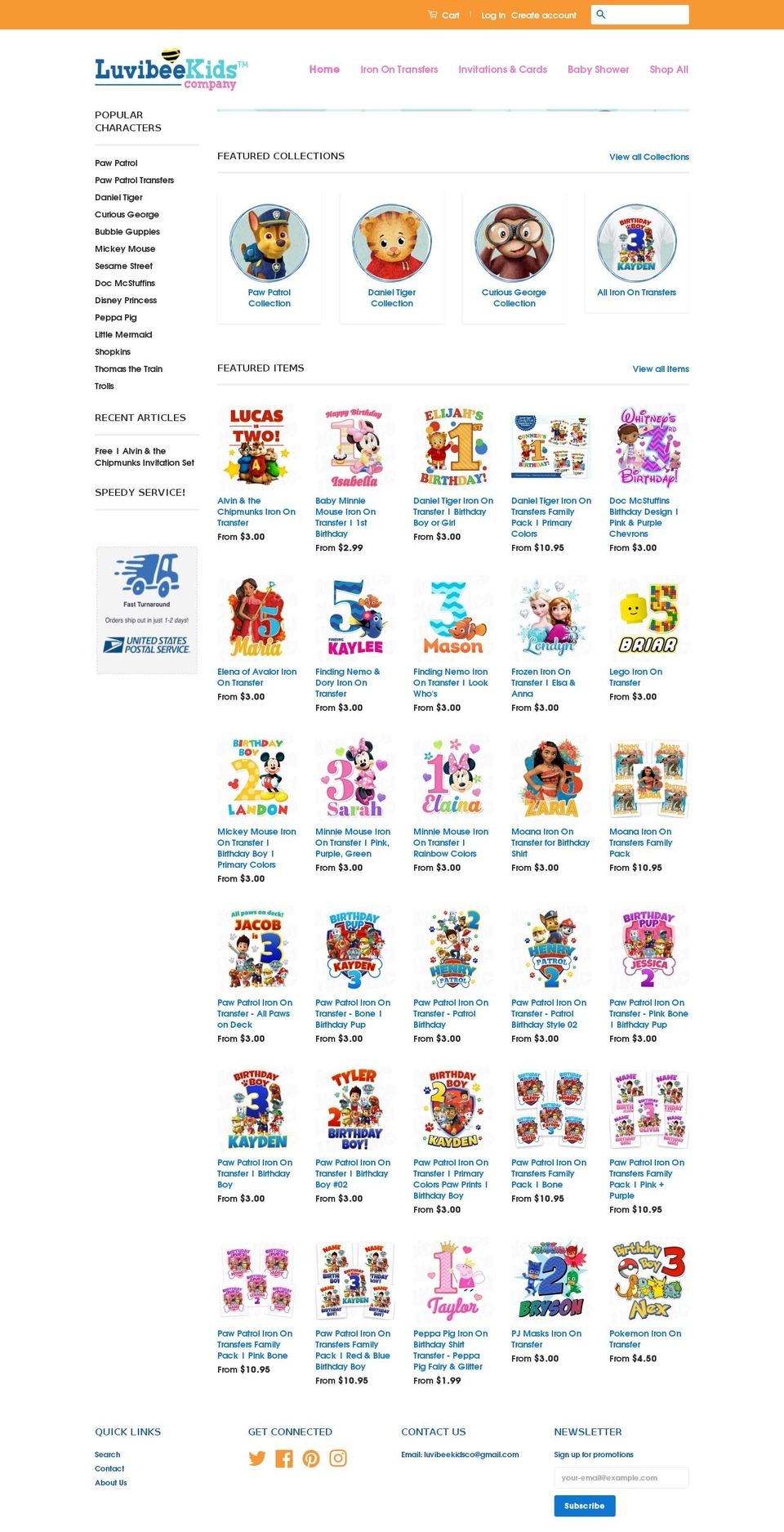 luvibeekidsco.com shopify website screenshot