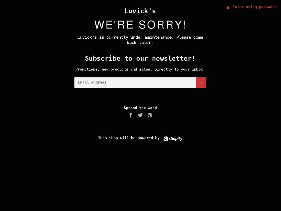 luvicks.com shopify website screenshot