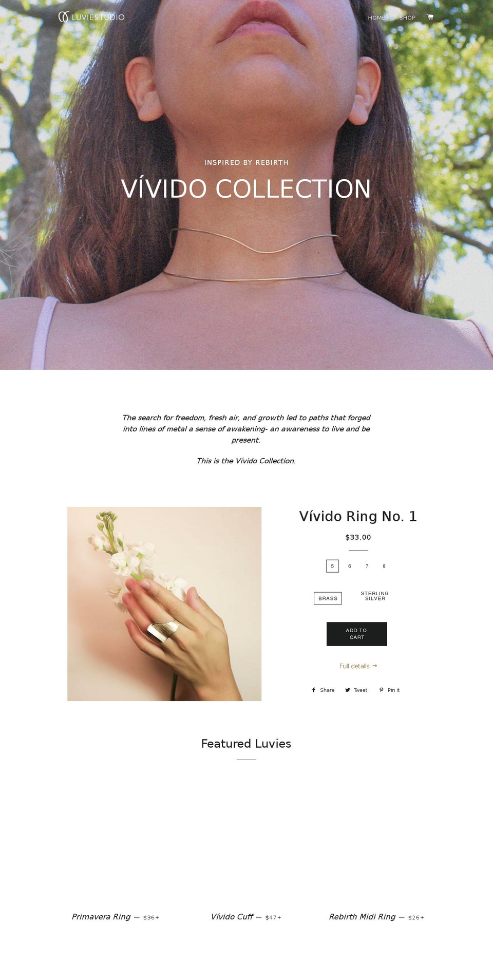 luviestudio.com — Shopify storefront screenshot