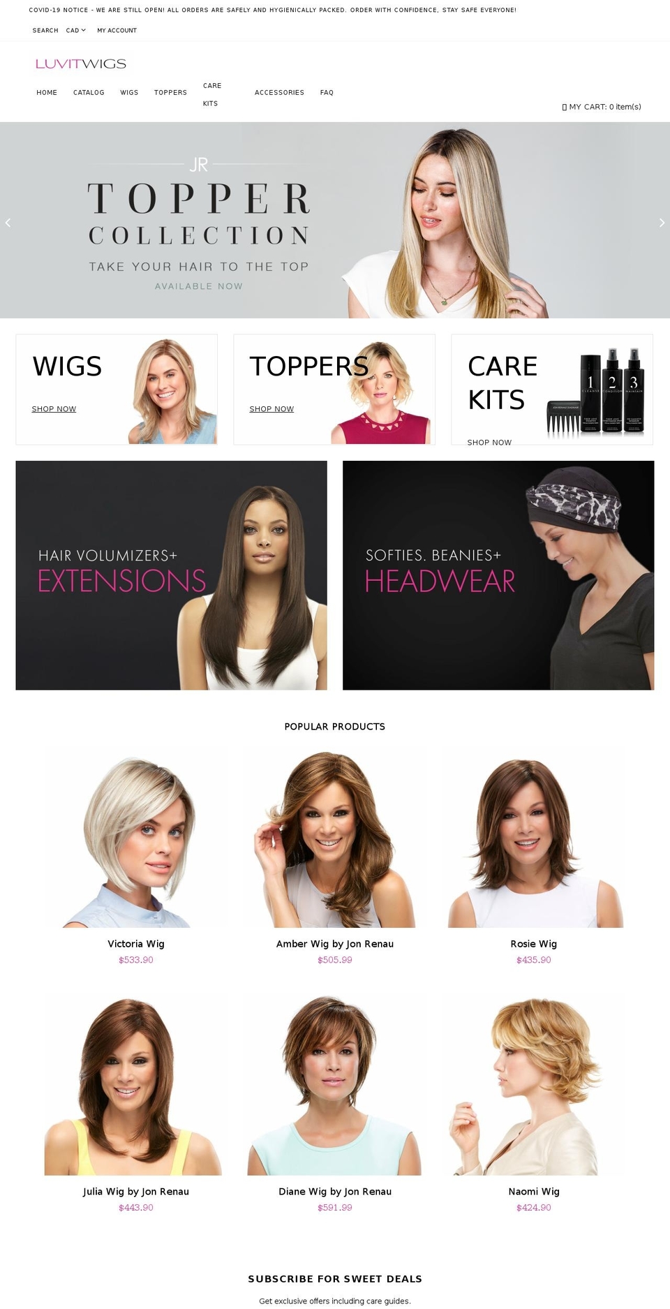 luvitwigs.com — Shopify storefront screenshot