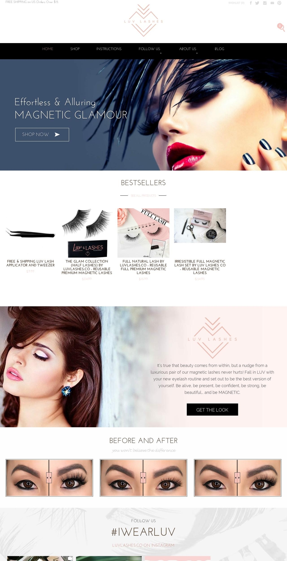 luvlashes.co shopify website screenshot