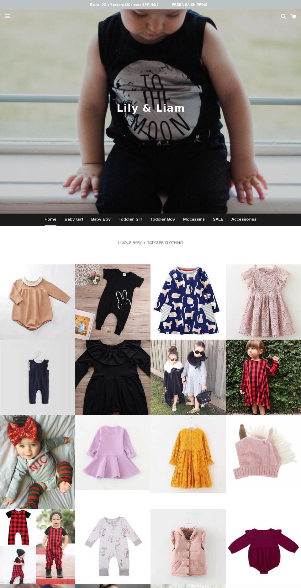 luvlilyandliam.com shopify website screenshot