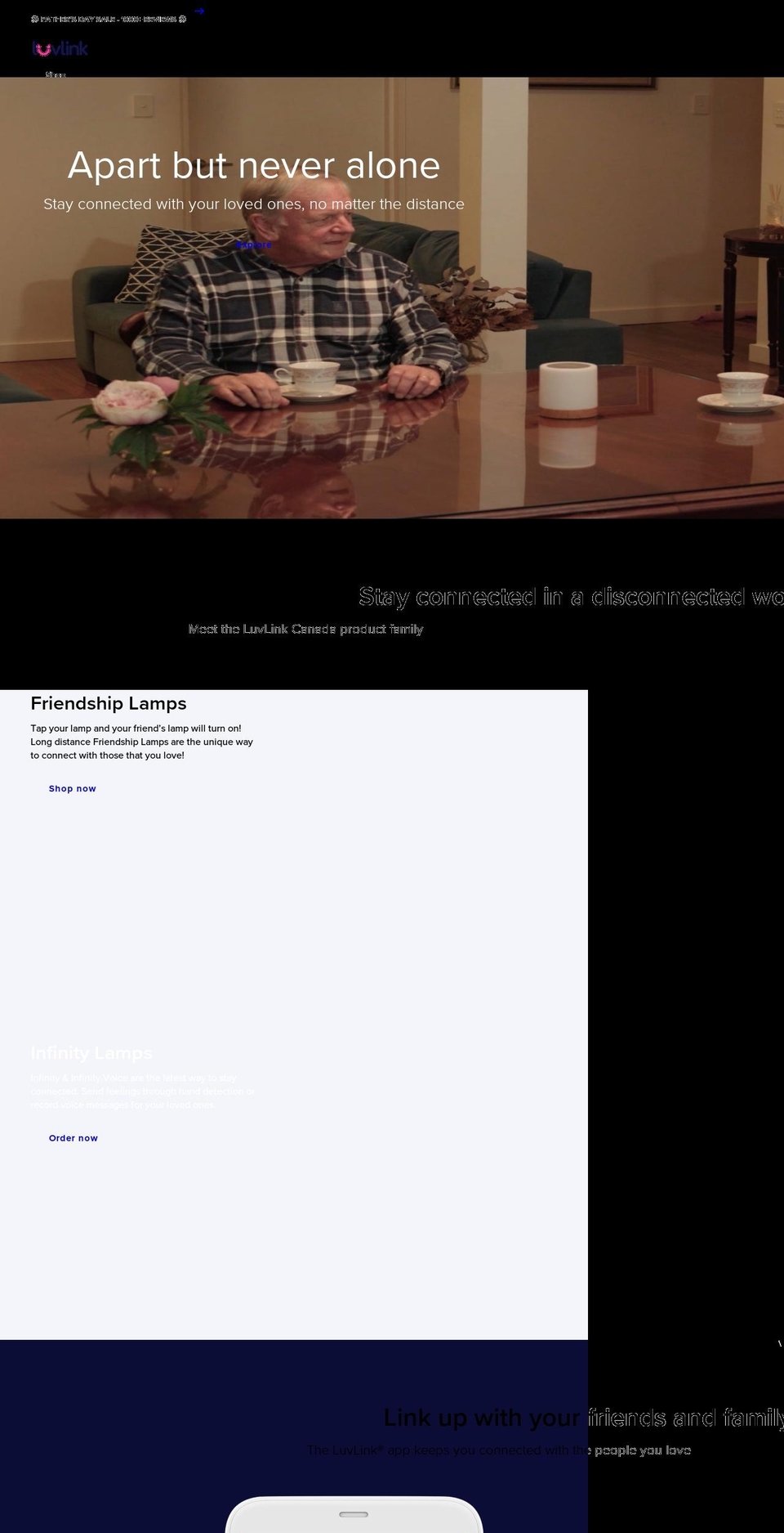 luvlink.ca shopify website screenshot