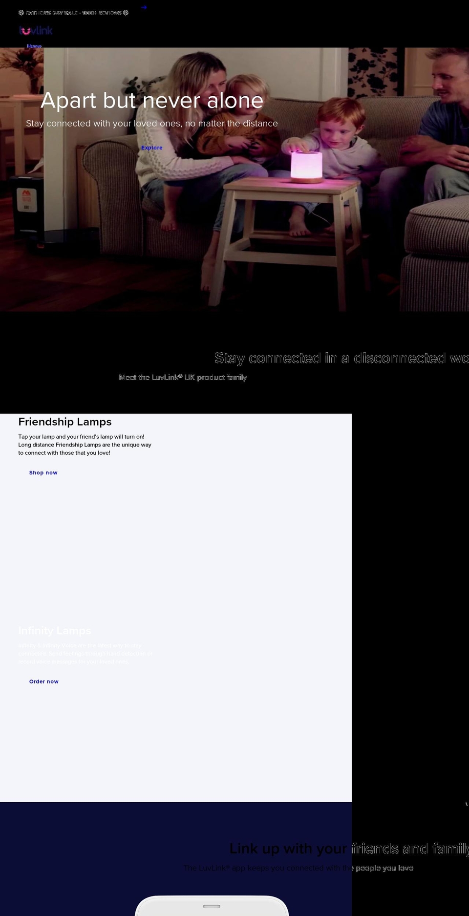 luvlink.co.uk shopify website screenshot