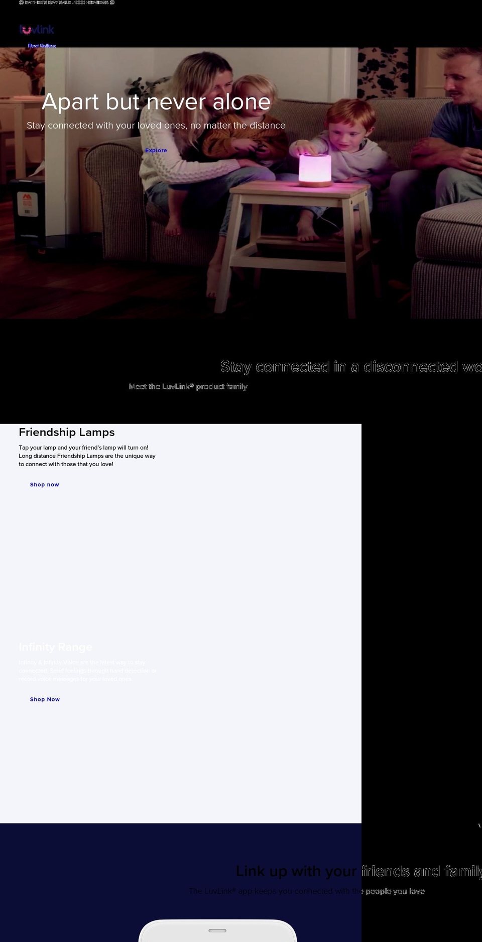 luvlink.com shopify website screenshot