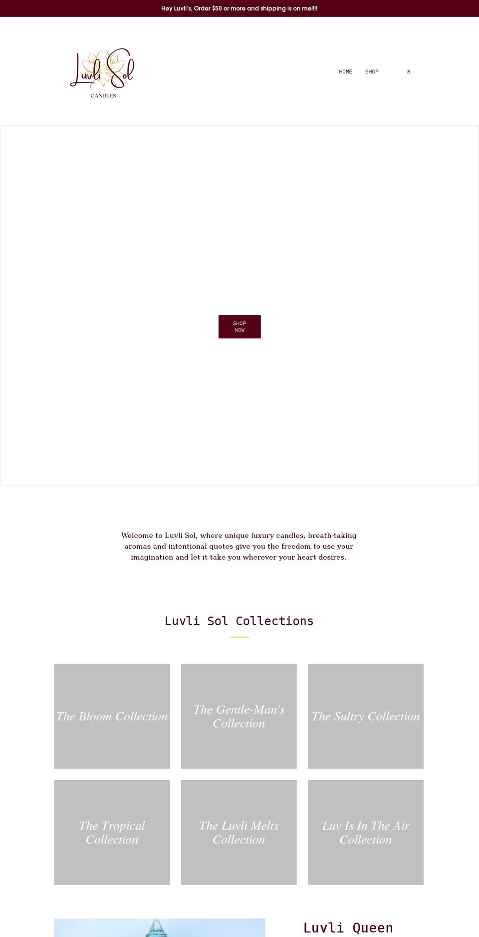 luvlisol.com shopify website screenshot