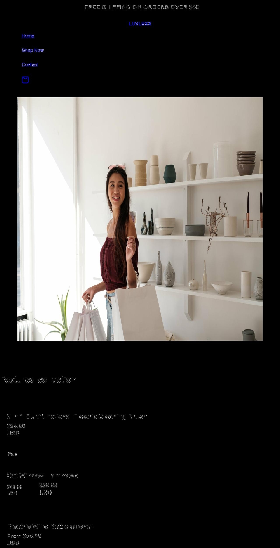 luvluxx.com shopify website screenshot