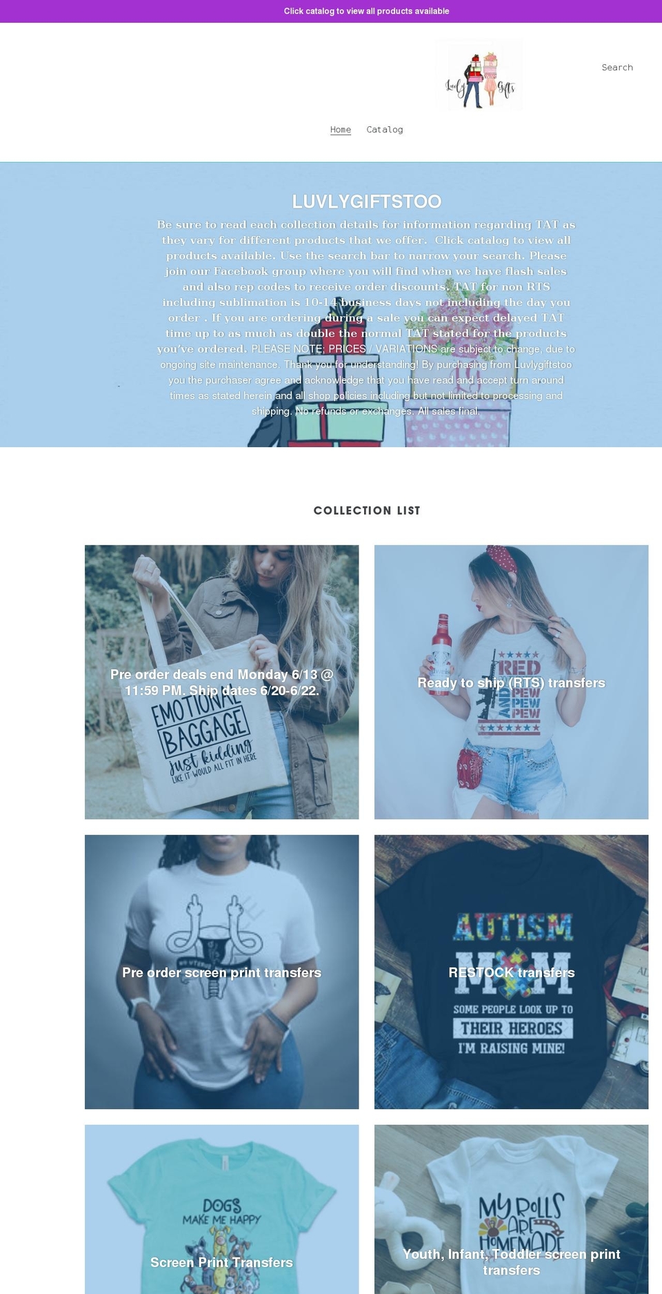 luvlygiftstoo.com shopify website screenshot