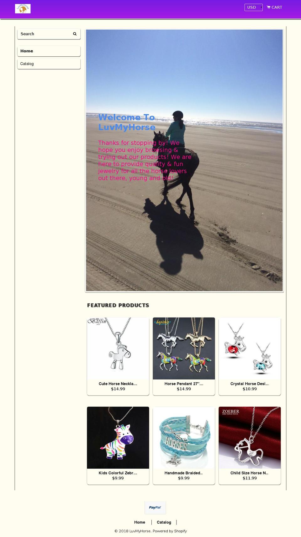 luvmyhorse.net shopify website screenshot