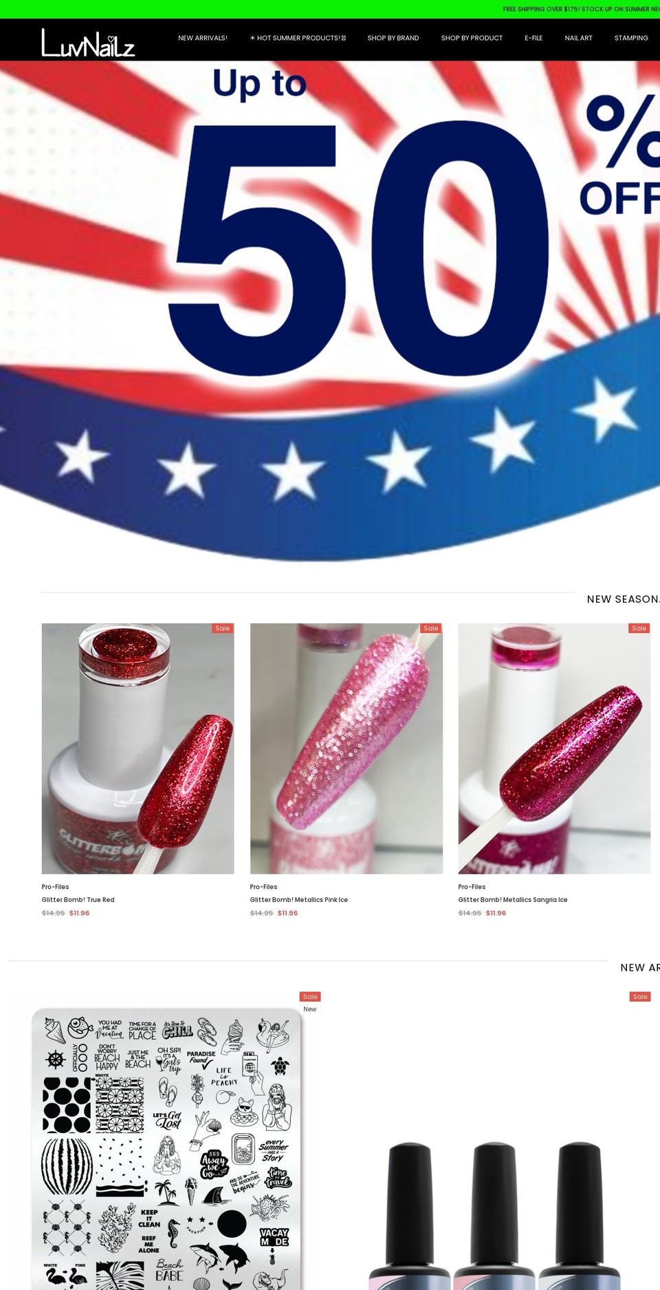 luvnailz.com shopify website screenshot