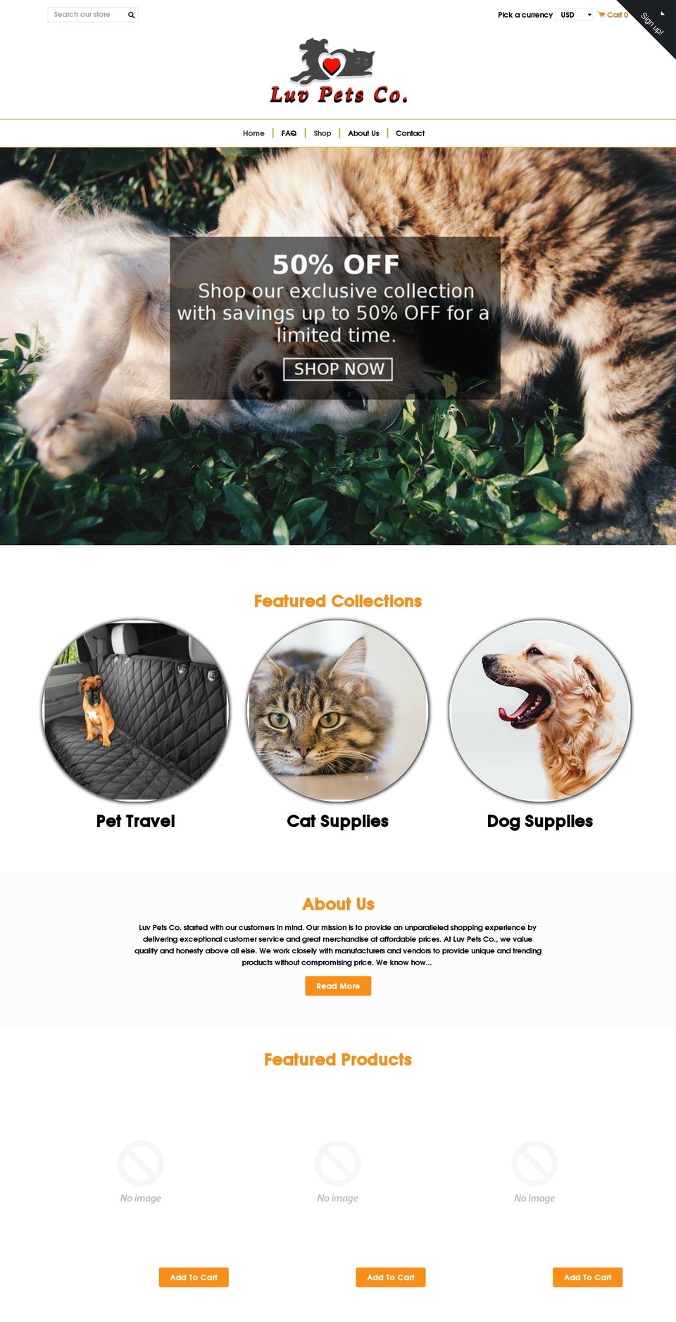 Animals Shopify theme site example luvpetsco.com