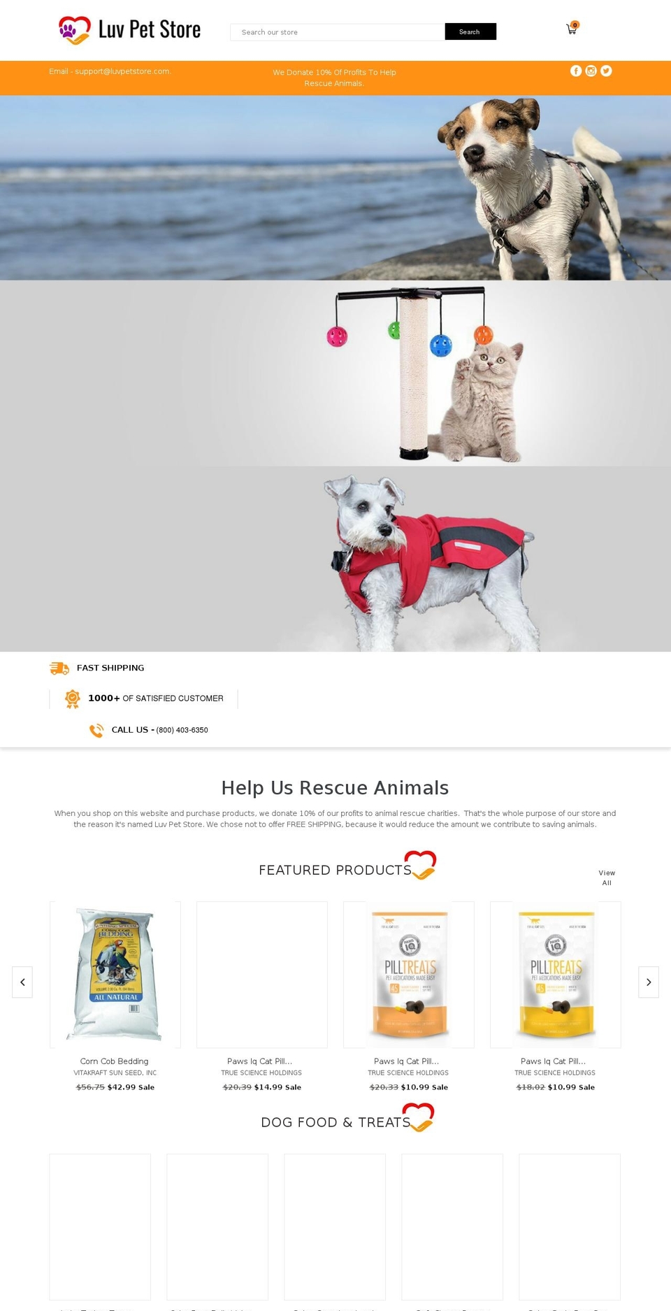 luvpetstore.com — Shopify storefront screenshot
