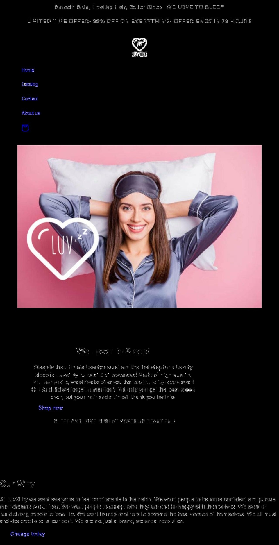 luvsilky.com shopify website screenshot