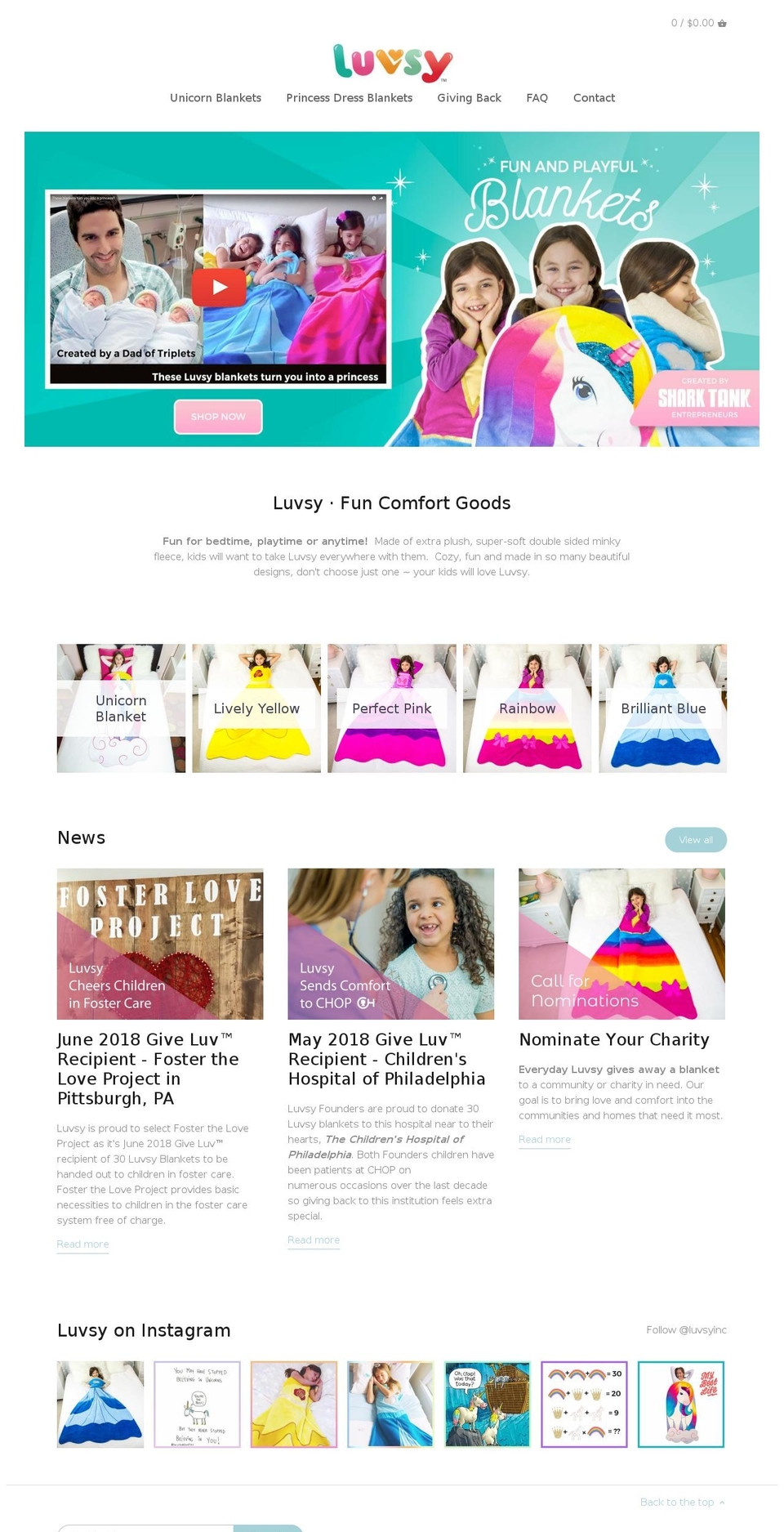 luvsy.com shopify website screenshot
