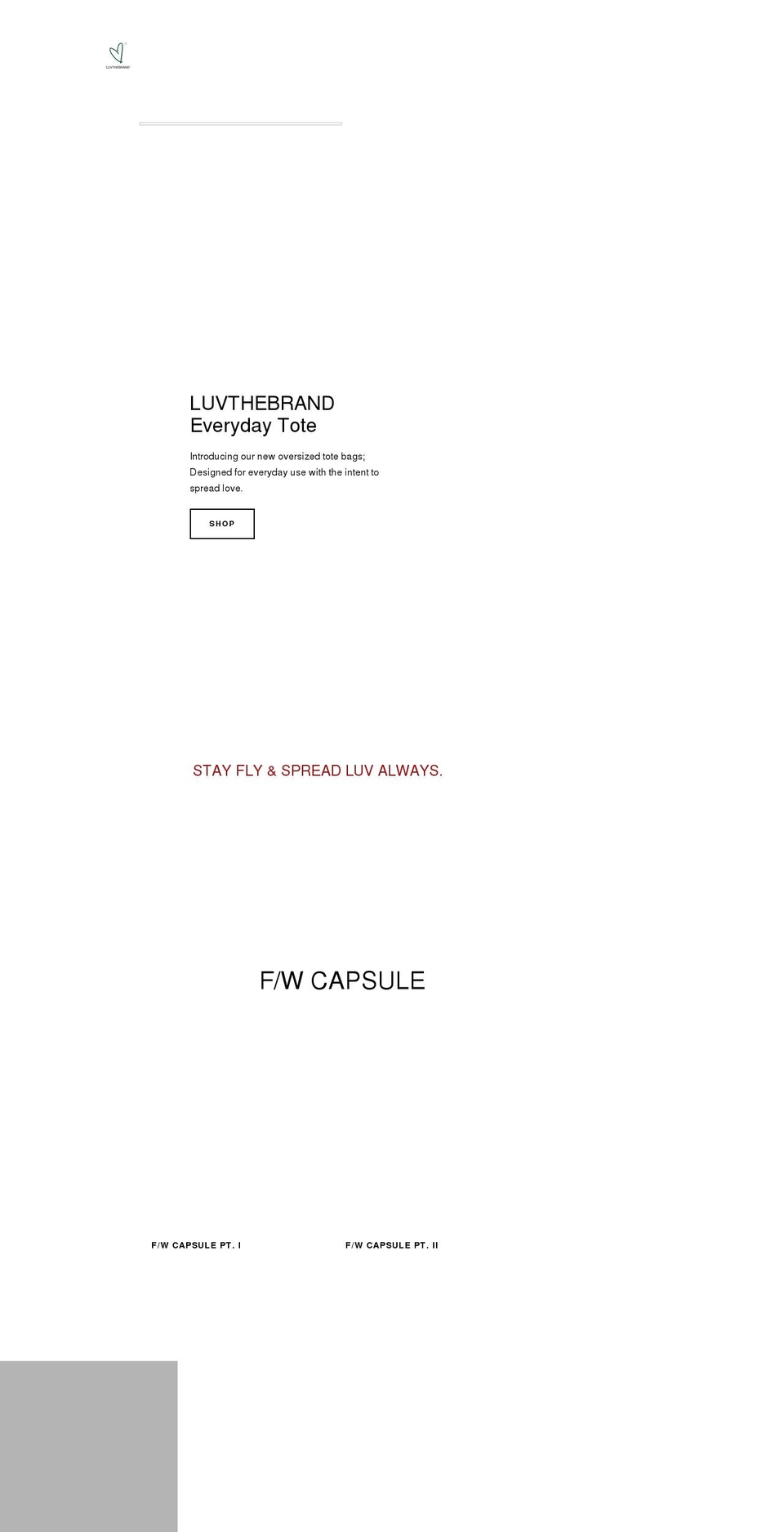 luvthebrand.com shopify website screenshot
