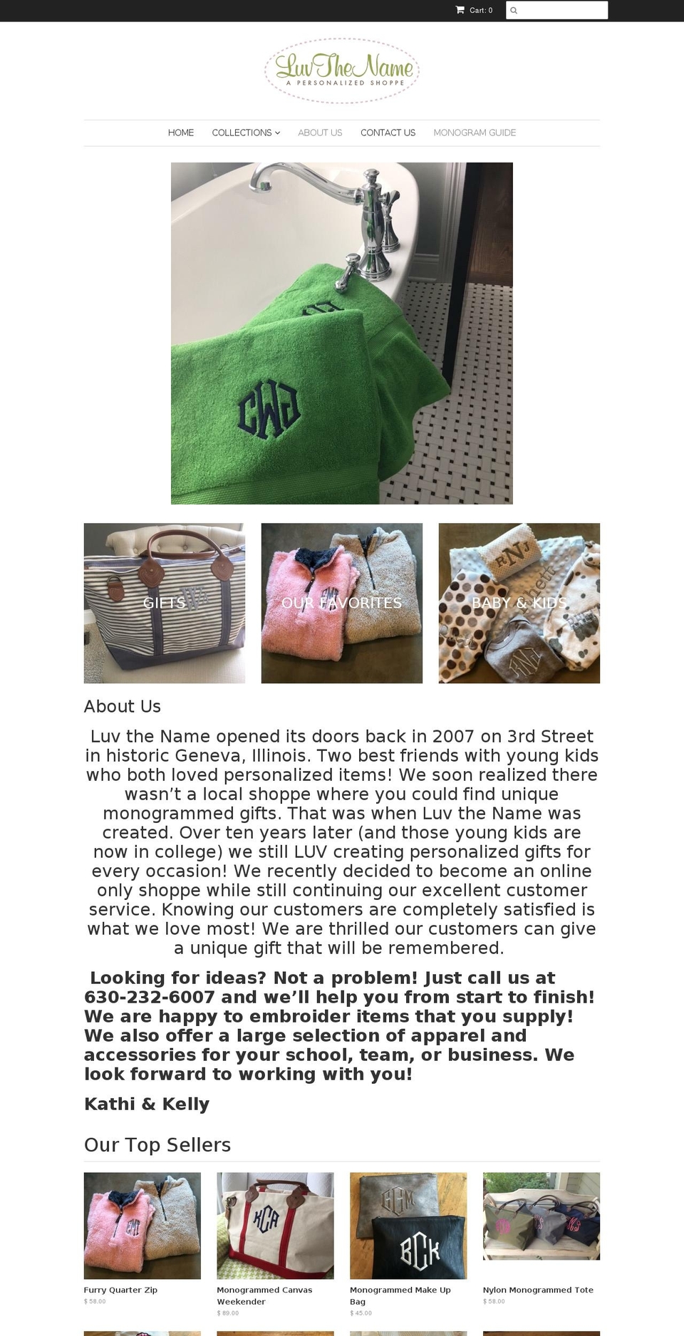 luvthename.com — Shopify storefront screenshot
